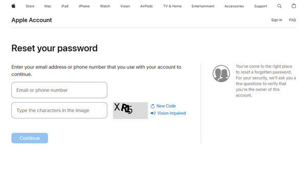 resolve forgot icloud password through iforgot