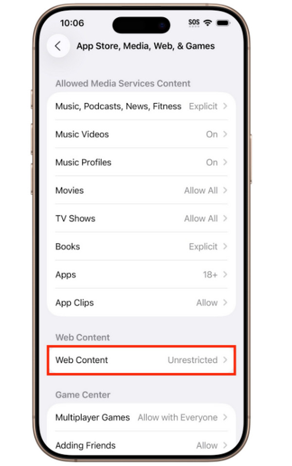 Tap Web Content Button