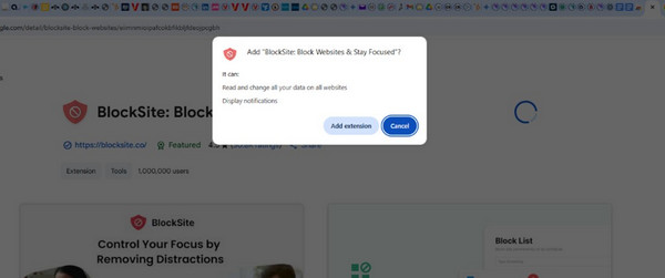 Click Add Extension Button