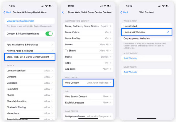 Tap Web Content Button