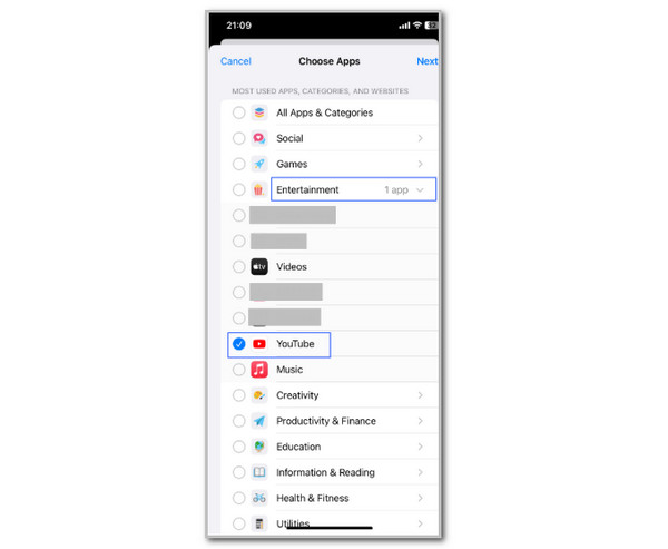 Select Youtube Button
