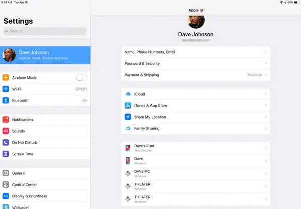 Tap Password And Security Button