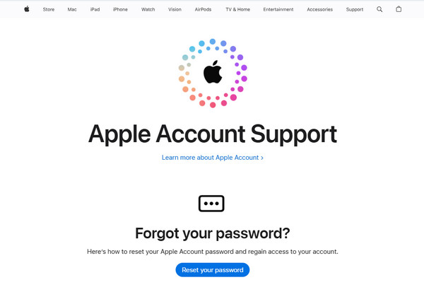 Tap Reset Your Password Button