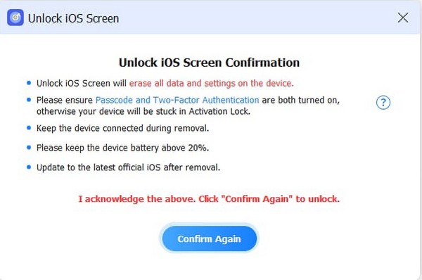 Click Confirm Again Button