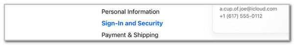 choose sign in and security