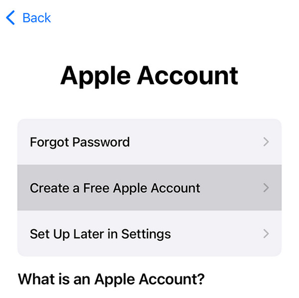 create apple id during startup