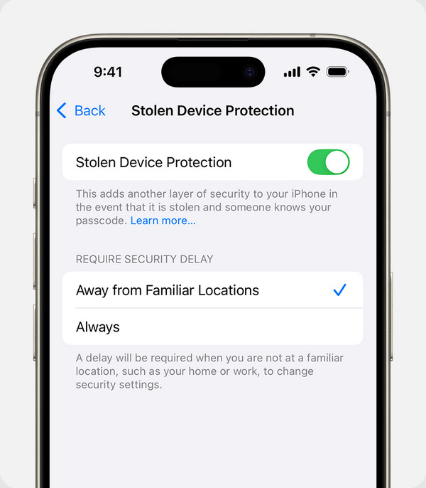 Disable Stolen Device Protection