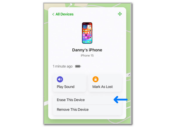 Choose Erase This Device Button