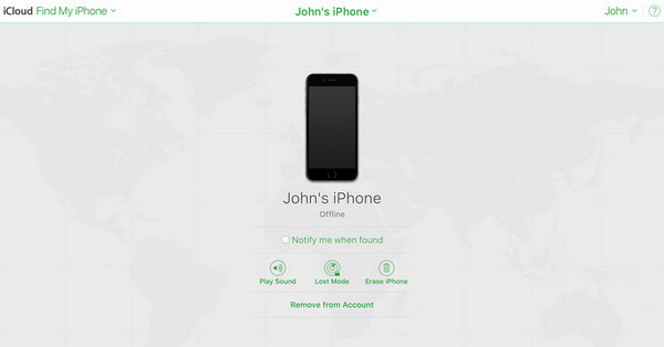 Select Erase Iphone Button