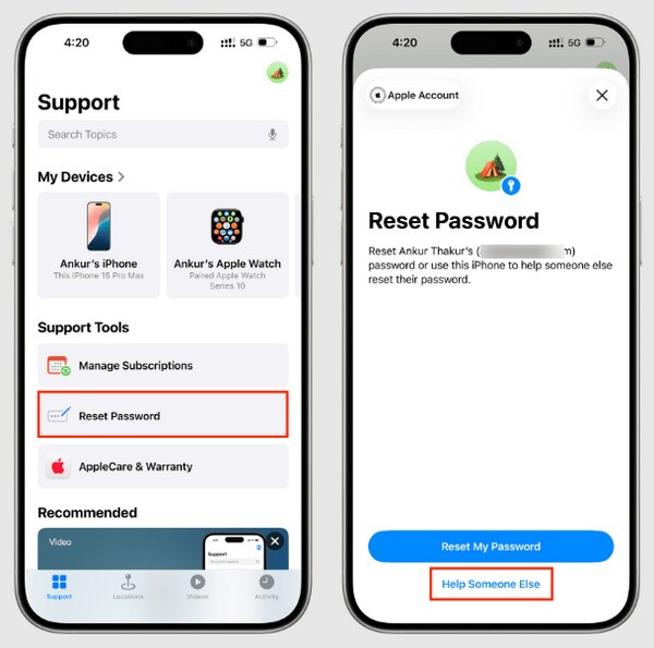 Reset Apple Password On Apple Support App
