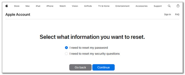 click continue