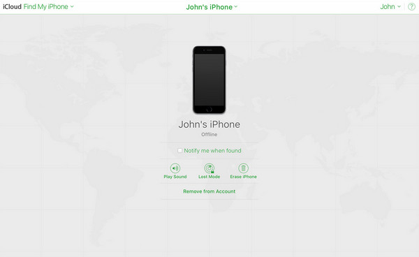 remvoe device on find my page