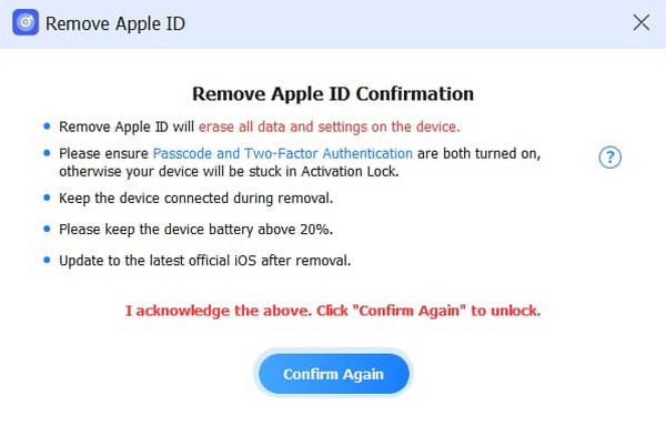 Click Confirm Again Button