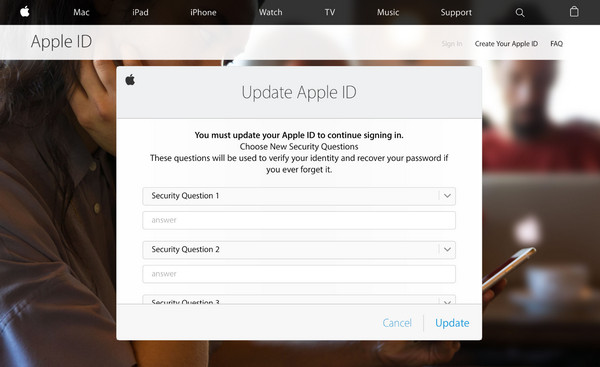 reset apple security questions
