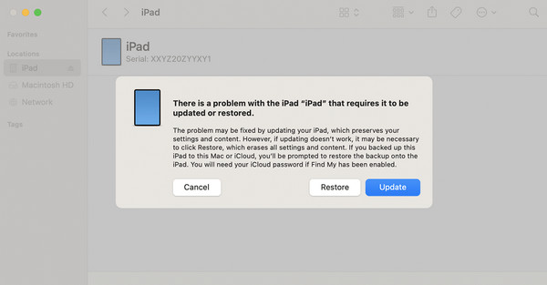 Reset iPad Through Finder