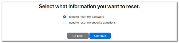 click i need to reset my password