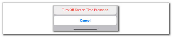 tap turn off screen time passcode