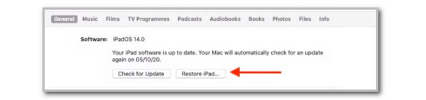 click restore ipad