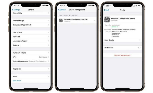 Tap Remove Management Button