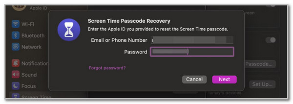 enter apple id credentials