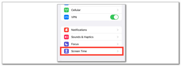 tap screen time on iphone