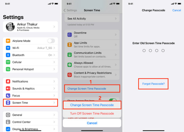 Tap Forgot Passcode Button