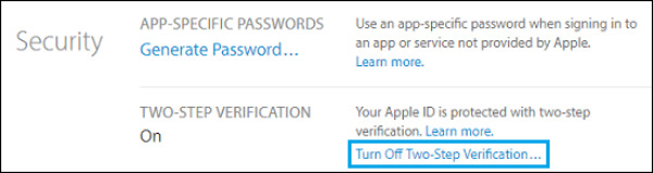 как отключить двухэтапную аутентификацию Apple ID
