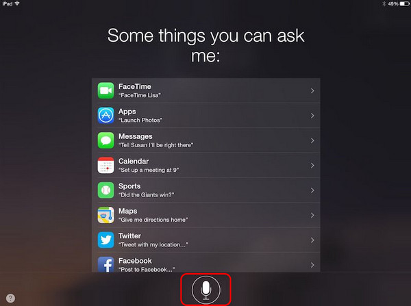 accéder à la fonctionnalité Siri