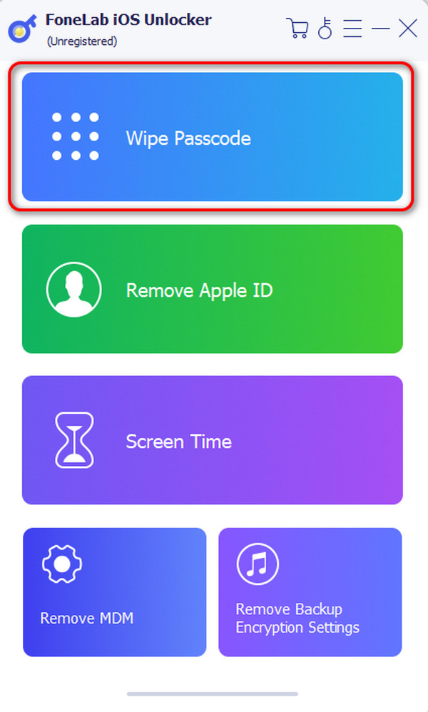 choose wipe passcode feature