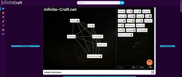 Infinite Craft Interface