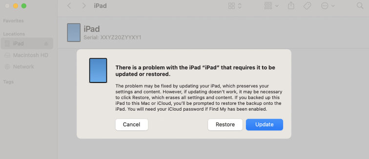 restore ipad in recovery mode