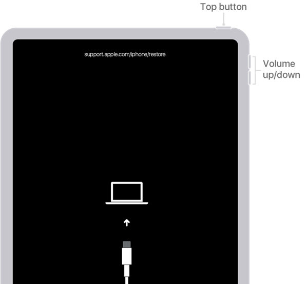 botones superior y de volumen del ipad