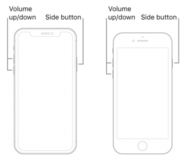 botones de reinicio del iphone