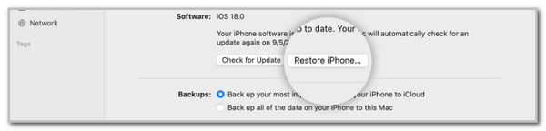choose restore iphone