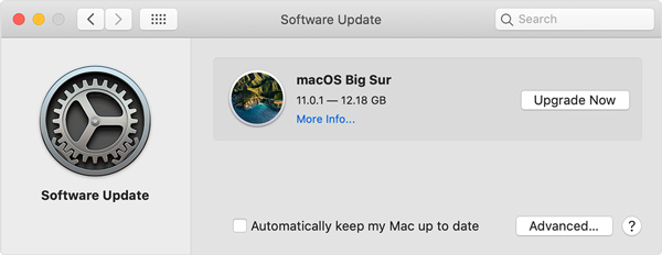 aktualizace macos