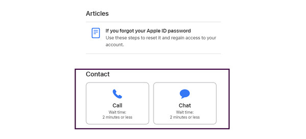 entre em contato com o suporte da apple