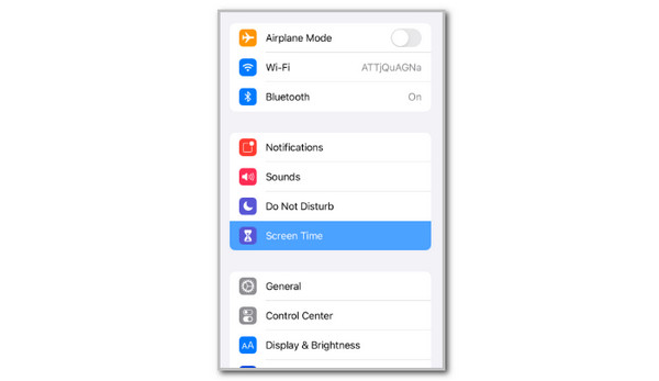 Tap Screen Time Button