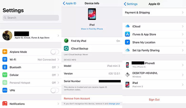 remove device from icloud iphone