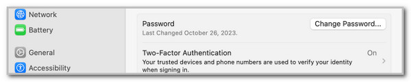 go to password section