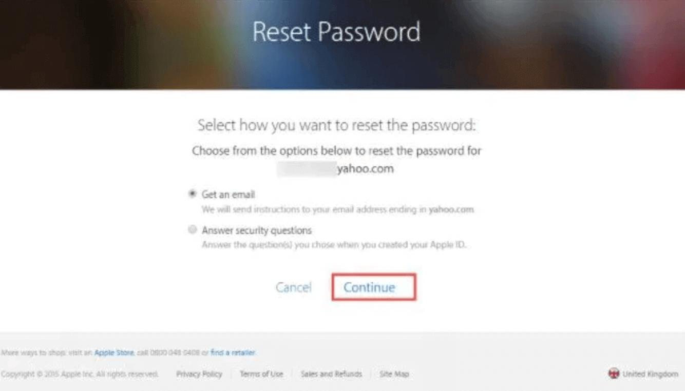 Resetta la password