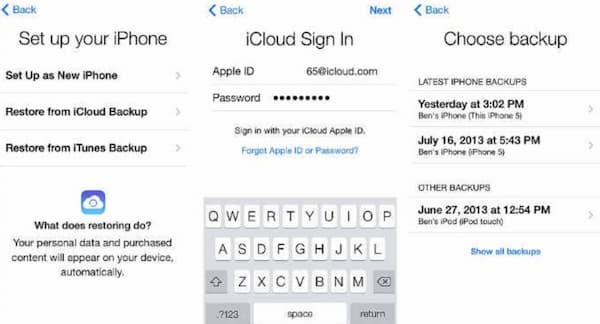 visszaállítás az icloud biztonsági mentésből