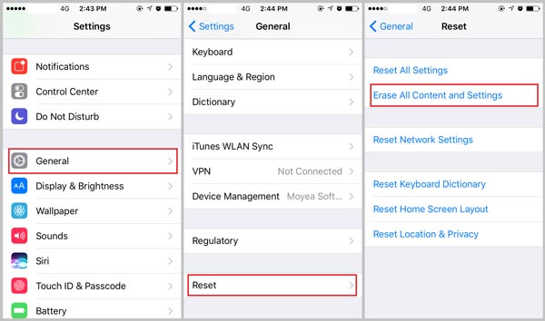 configuración general restablecer borrar iphone