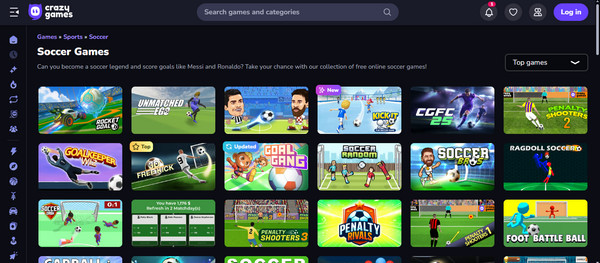 Crazy Games Interface