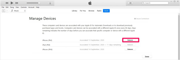 itunes'da iphone'ların bağlantısını kaldırma