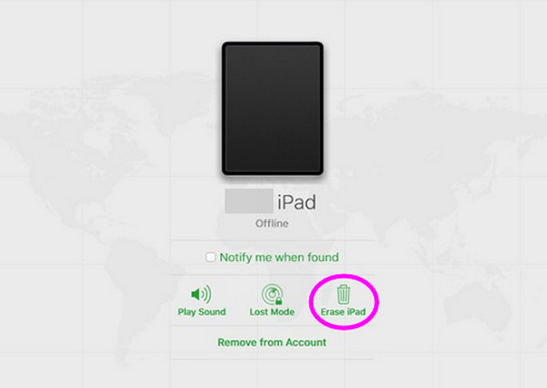 unlock disabled ipad on find my page