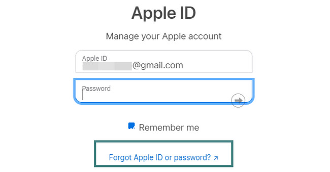 kattintson az elfelejtett Apple ID vagy jelszó elemre