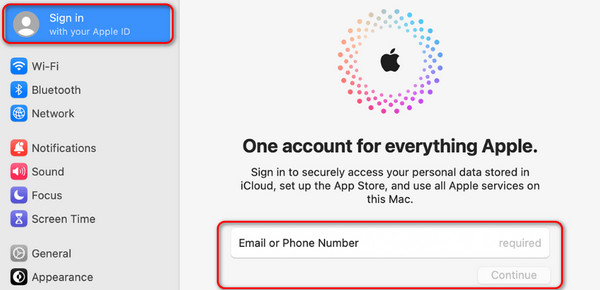 在 mac 上登入 apple id
