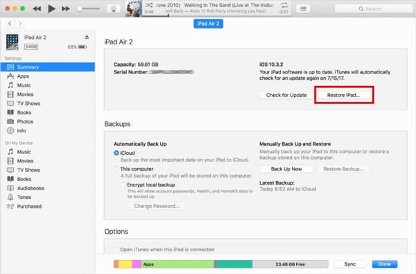 unlock ipad without password with itunes