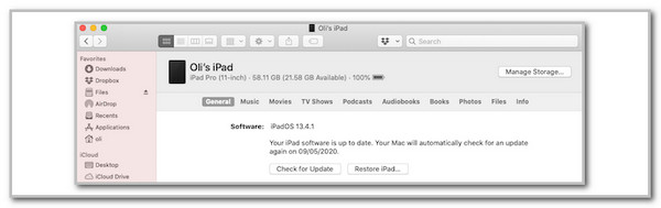 click restore ipad