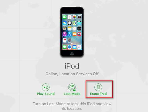 iCloud経由でiPodのロックを解除する